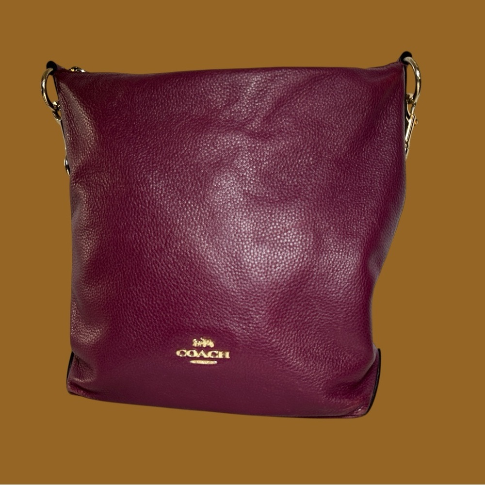 Coach  Abbey maroon Leather Shoulder Bag - Picture 4 of 12